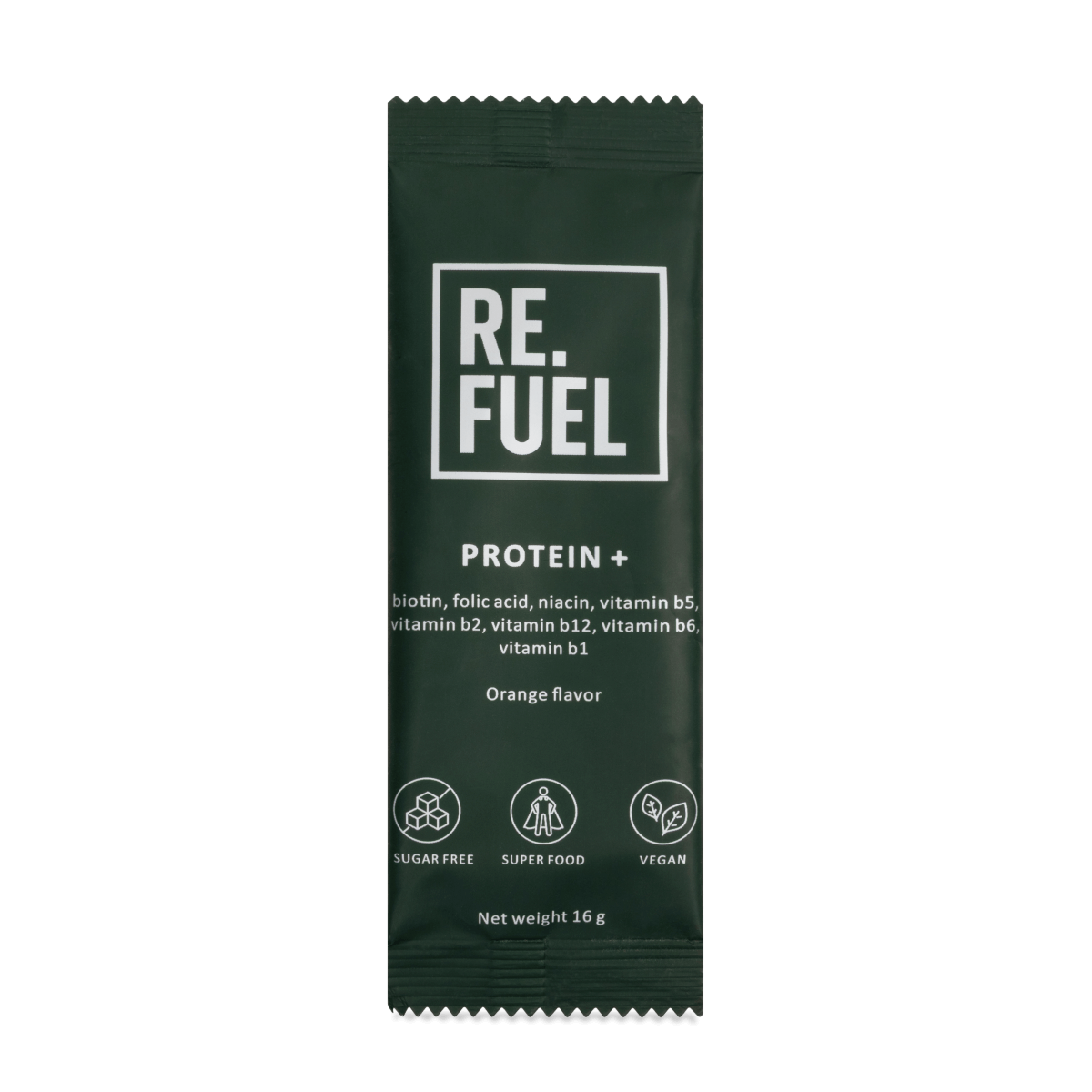 sachet protein +1 serving voorkant zak