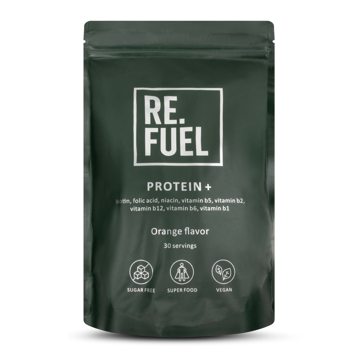 Protein + vitamine eiwit vegan poeder voorkant zak